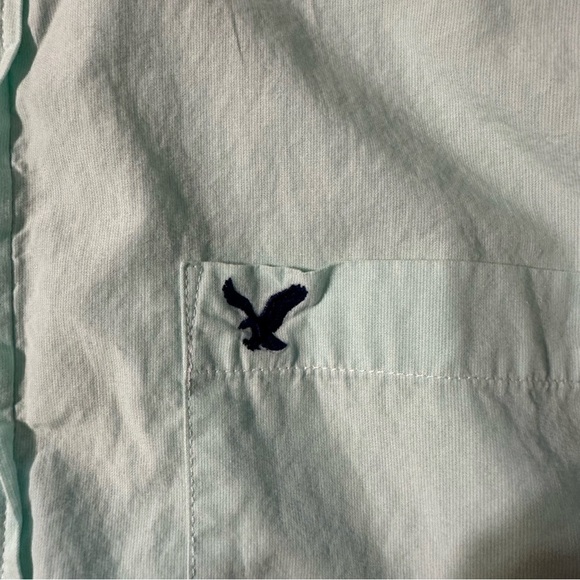 American Eagle men's size XL light green button down long sleeve shirt - Picture 4 of 4